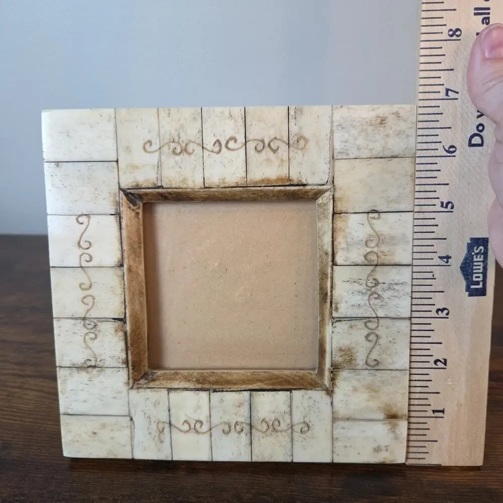 7”x7” Natural Hand Carved Tiled Frame For Use‎ Of 4”x4” Photo Display